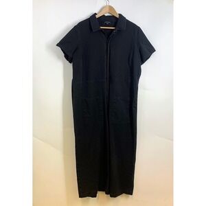 Universal Standard Denim Short Sleeve Boiler Suit Jumpsuit Womens Utility Size L